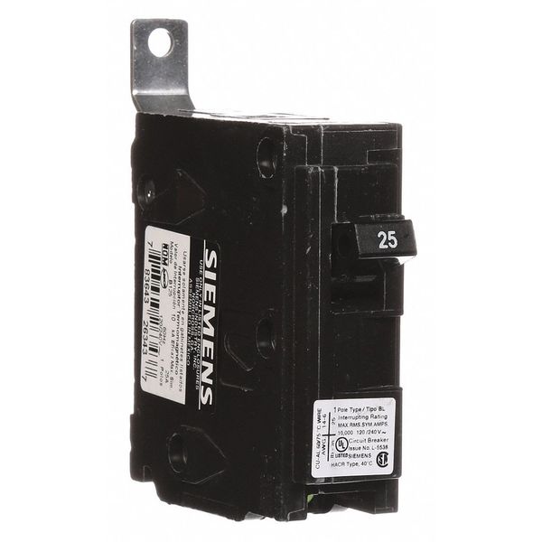 Miniature Circuit Breaker, 25 A, 120/240V AC, 1 Pole, Bolt On Mounting Style, BL Series