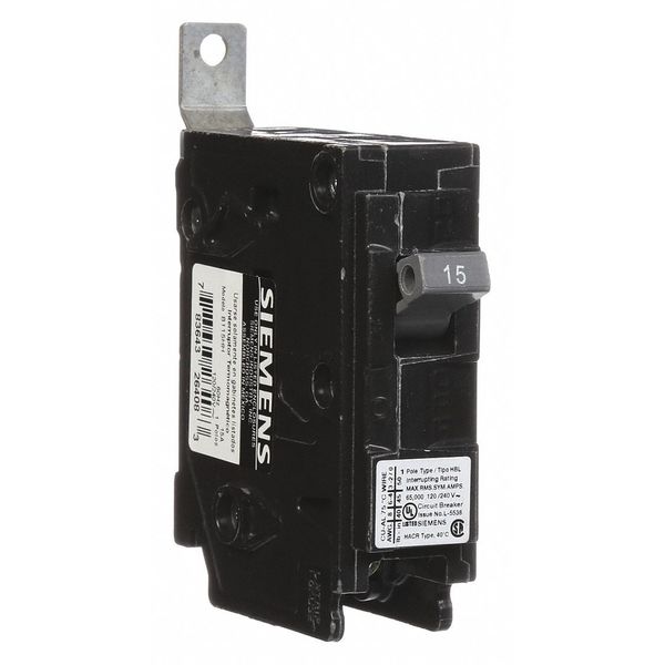 Miniature Circuit Breaker, 15 A, 120/240V AC, 1 Pole, Bolt On Mounting Style, BL Series