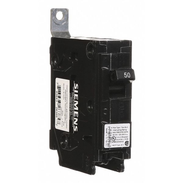 Miniature Circuit Breaker, 50 A, 120/240V AC, 1 Pole, Bolt On Mounting Style, BL Series