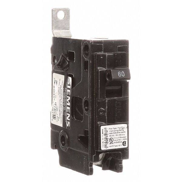 Miniature Circuit Breaker, 60 A, 120/240V AC, 1 Pole, Bolt On Mounting Style, BL Series