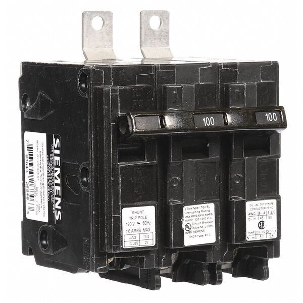 Miniature Circuit Breaker, 100 A, 120/240V AC, 2 Pole, Bolt On Mounting Style, BL Series