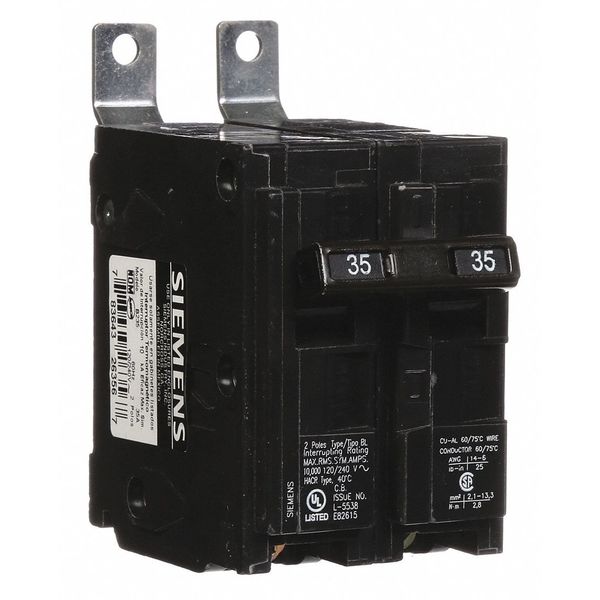 Miniature Circuit Breaker, 35 A, 120/240V AC, 2 Pole, Bolt On Mounting Style, BL Series