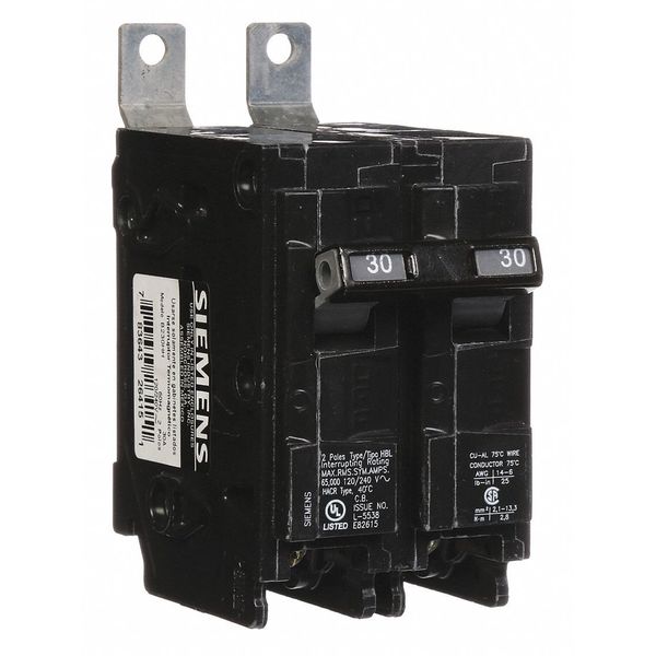 Miniature Circuit Breaker, 30 A, 120/240V AC, 2 Pole, Bolt On Mounting Style, BL Series