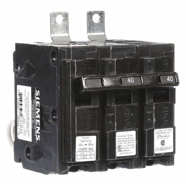 Miniature Circuit Breaker, 40 A, 120/240V AC, 2 Pole, Bolt On Mounting Style, BL Series