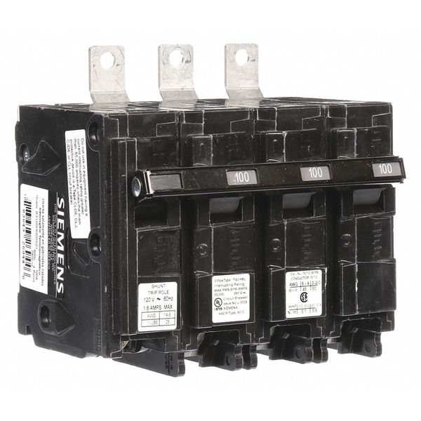 Miniature Circuit Breaker, 100 A, 120/240V AC, 3 Pole, Bolt On Mounting Style, BL Series