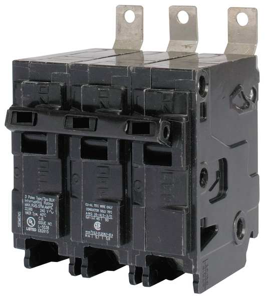 Miniature Circuit Breaker, 45 A, 240V AC, 3 Pole, Bolt On Mounting Style, BL Series