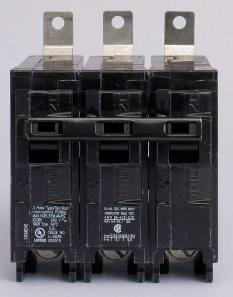 Miniature Circuit Breaker, 100 A, 240V AC, 3 Pole, Bolt On Mounting Style, BL Series