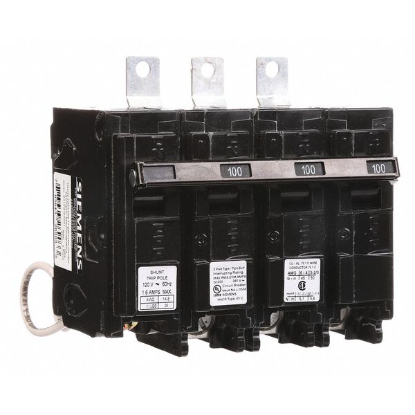 Miniature Circuit Breaker, 100 A, 120/240V AC, 3 Pole, Bolt On Mounting Style, BL Series