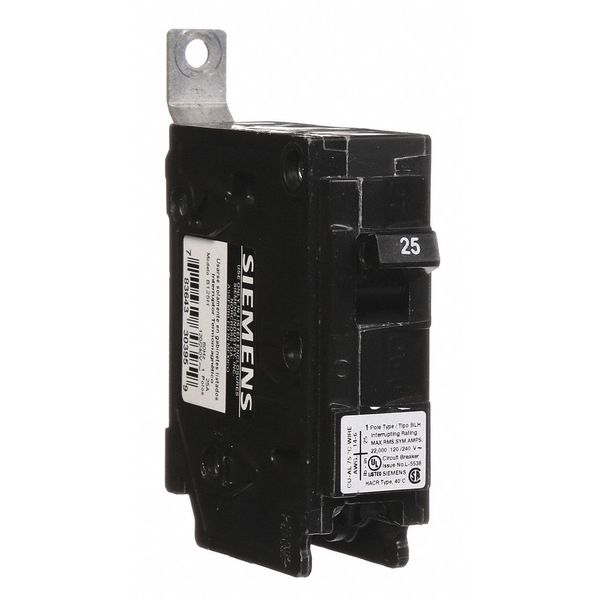 Miniature Circuit Breaker, 25 A, 120/240V AC, 1 Pole, Bolt On Mounting Style, BL Series