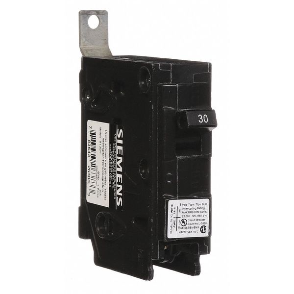 Miniature Circuit Breaker, 30 A, 120/240V AC, 1 Pole, Bolt On Mounting Style, BL Series