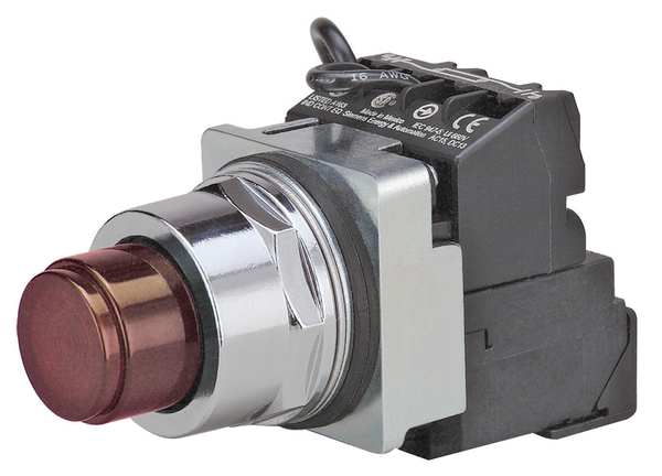 Illuminated Push Button, 30 mm, 1NO/1NC, Red