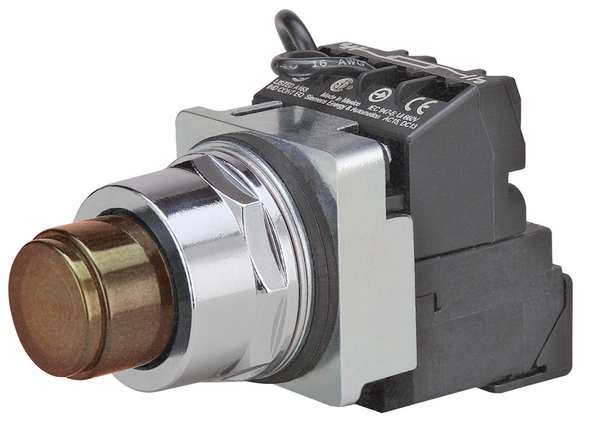 Illuminated Push Button, 30 mm, 1NO/1NC, Amber