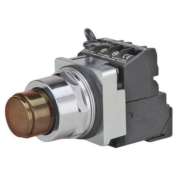 Illuminated Push Button, 30 mm, 1NO/1NC, Amber
