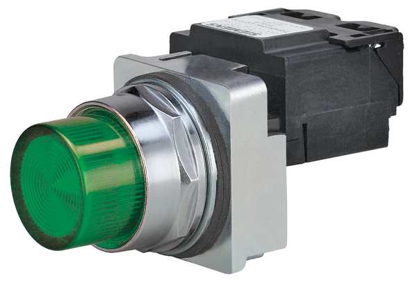 Pilot Light Complete, LED, 120V, 30mm, GR