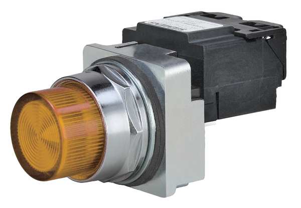 Pilot Light Complete, LED, 120V, 30mm, Amb