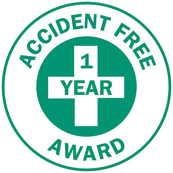 Hard Hat Emblem Label, Green/White, 49550