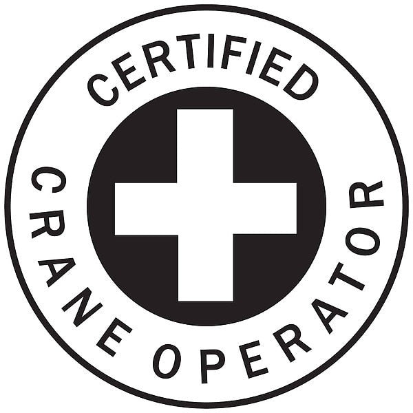 Hard Hat Emblem Label, Black/White