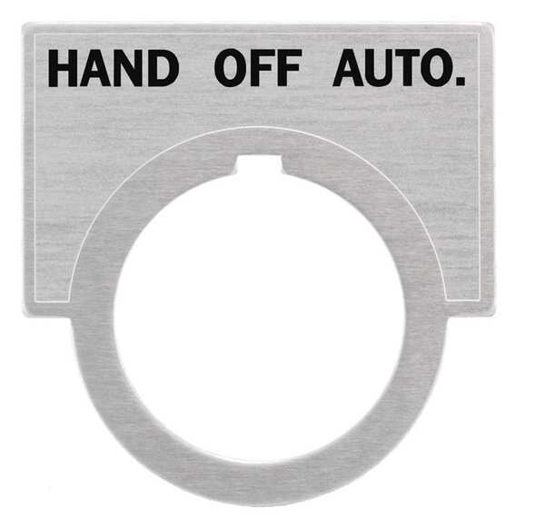 Legend Plate, Half Round, Hand-Off-Auto