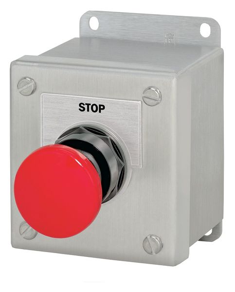 Push Buttn Cntrl Station, Stop, Mshrm Head