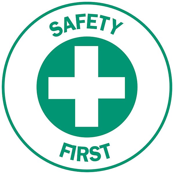 Hard Hat Emblem Label, Green/White, 49581