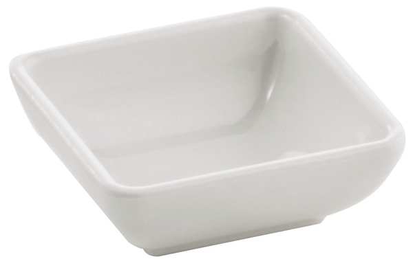 Square Bowl, 2 oz., Melamine White PK12
