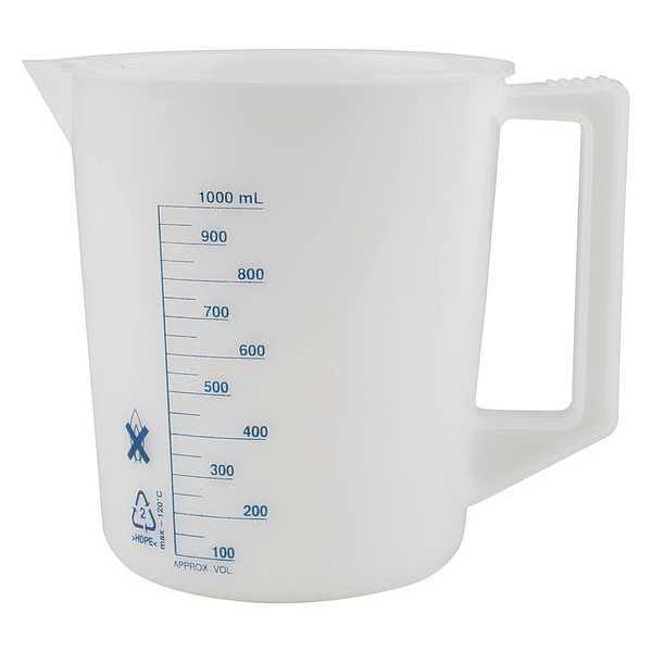 Beaker, Handle, 1000mL, 32 Oz, Polyethylene