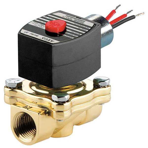 120V AC Brass Solenoid Valve, Normally Open, 1 in Pipe Size