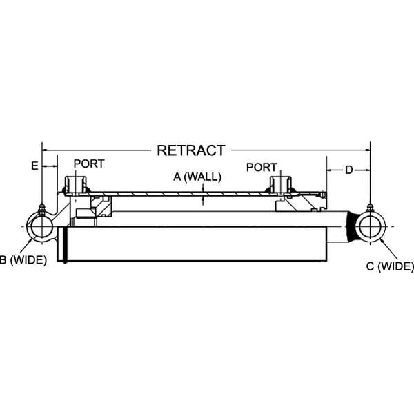 Hyd Cylinder, 1-1/2 In Bore, 4 In Stroke