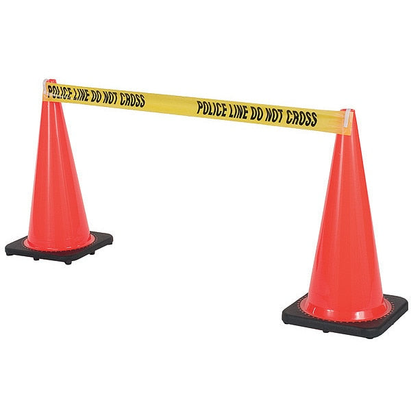 Barrier Tape Clip, ABS plastic, 1 1/2 in H, 5 in L, 1/2 in W, White