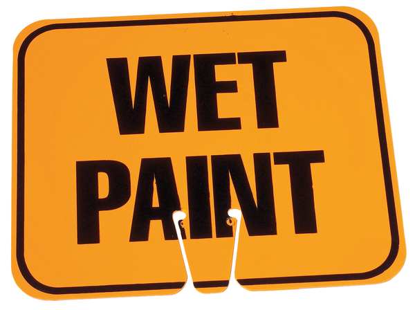 Traffic Cone Sign, 10 1/2 in H, 12 3/4 in W, 03-550-WP