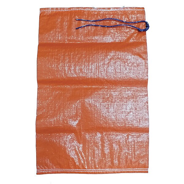 Sand Bag, Polypropylene, 27 in L, 18 in W, Orange