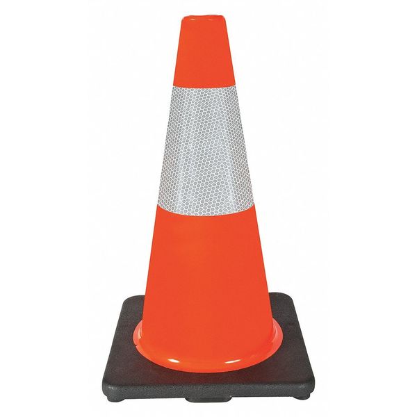 Traffic Cone, 18In, Orange, Outside Dia.: 8 in