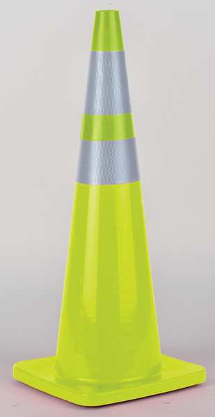 Traffic Cone, 36 In.Fluorescent Lime