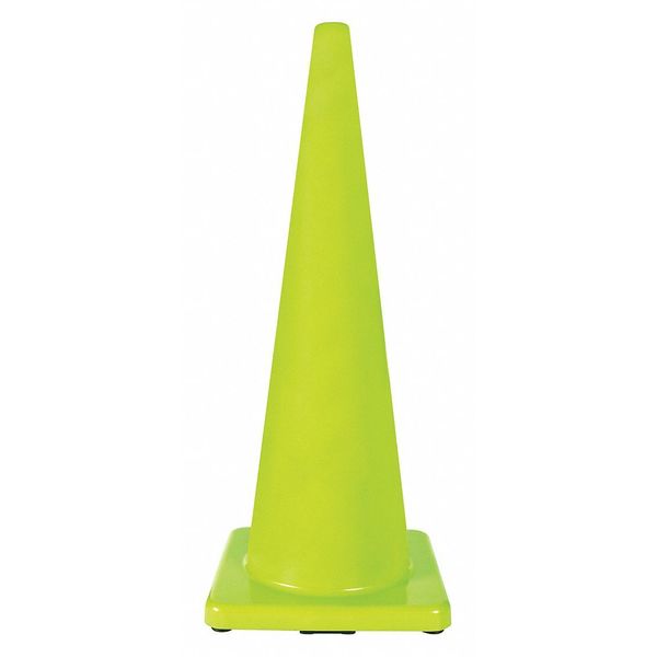 Traffic Cone, 36 In.Fluorescent Lime