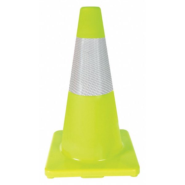 Traffic Cone, 18 In.Fluorescent Lime