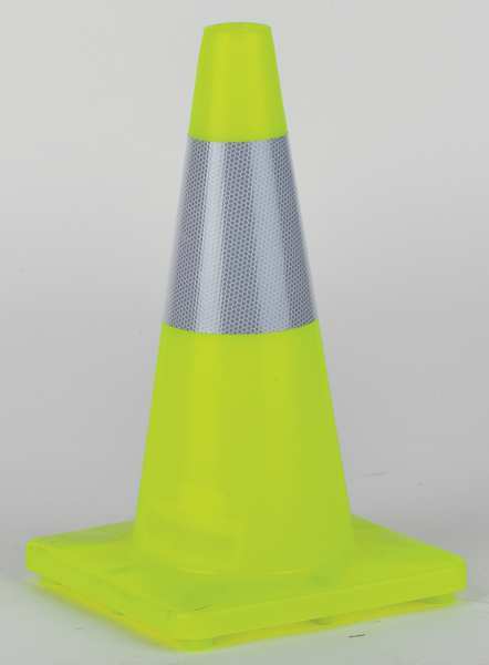Traffic Cone, 18 In.Fluorescent Lime