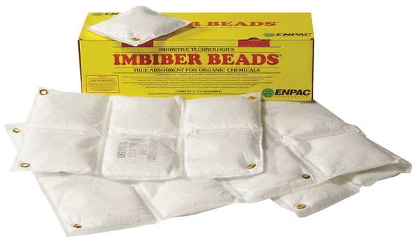 Sorbents, 8 gal. Universal Absorbed, White, Imbiber Beads, 5 PK