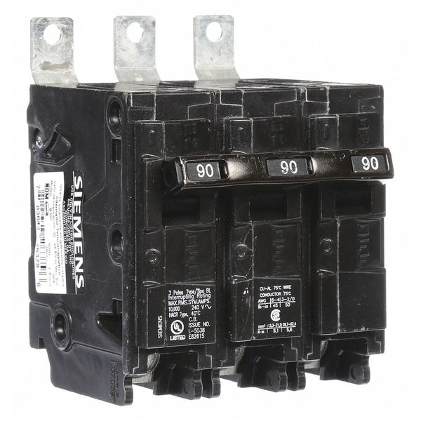 Miniature Circuit Breaker, 90 A, 240V AC, 3 Pole, Bolt On Mounting Style, BL Series