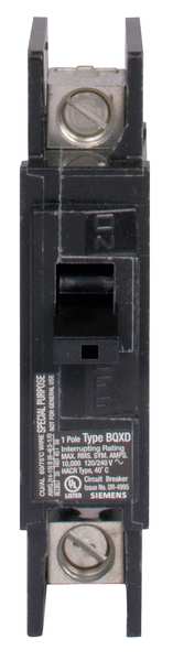 Miniature Circuit Breaker, 20 A, 120V AC, 1 Pole, Bolt On Mounting Style, BQH Series