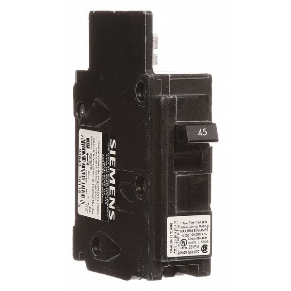Miniature Circuit Breaker, 45 A, 120V AC, 1 Pole, Bolt On Mounting Style, BQ Series