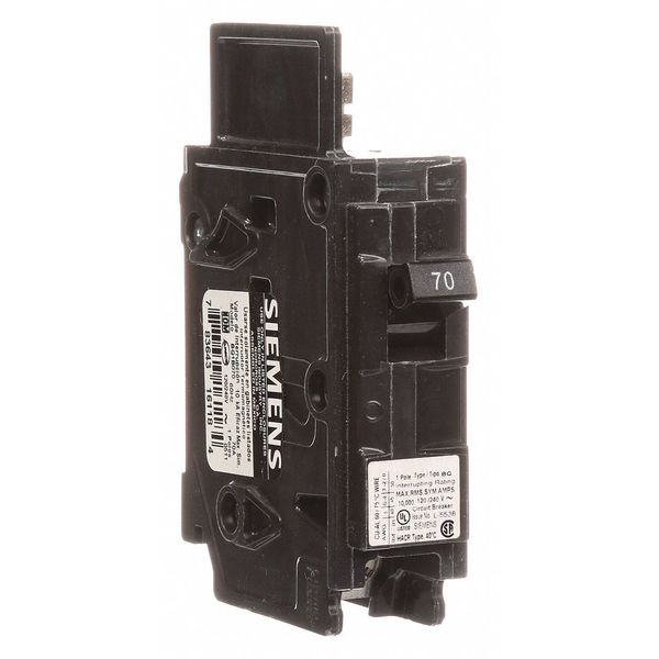 Miniature Circuit Breaker, 70 A, 120V AC, 1 Pole, Bolt On Mounting Style, BQ Series