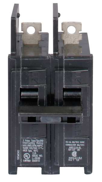 Miniature Circuit Breaker, 30 A, 240V AC, 2 Pole, Bolt On Mounting Style, BQH Series