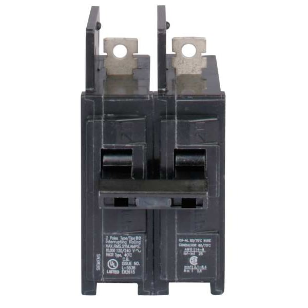 Miniature Circuit Breaker, 15 A, 240V AC, 2 Pole, Bolt On Mounting Style, BQH Series