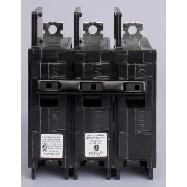 Miniature Circuit Breaker, 45 A, 240V AC, 3 Pole, Bolt On Mounting Style, BQ Series