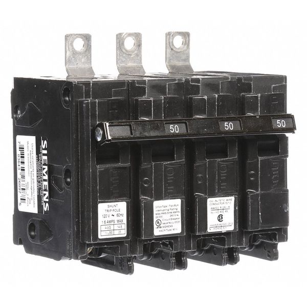 Miniature Circuit Breaker, 50 A, 120/240V AC, 3 Pole, Bolt On Mounting Style, BL Series