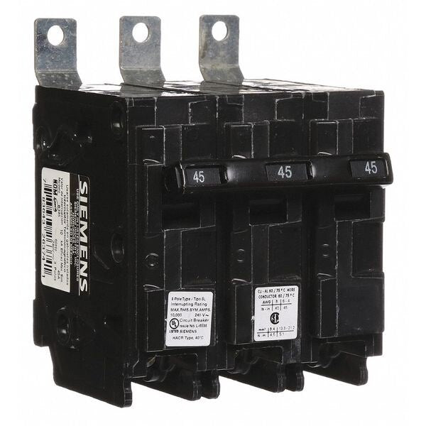 Miniature Circuit Breaker, 45 A, 240V AC, 3 Pole, Bolt On Mounting Style, BL Series
