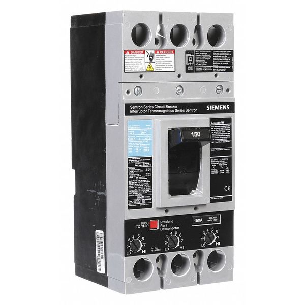 Molded Case Circuit Breaker, 150 A, 600V AC, 3 Pole, Free Standing Mounting Style, FXD6-A Series