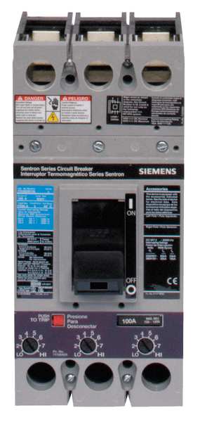 Molded Case Circuit Breaker, 125 A, 600V AC, 2 Pole, Free Standing Mounting Style, FXD6-A Series