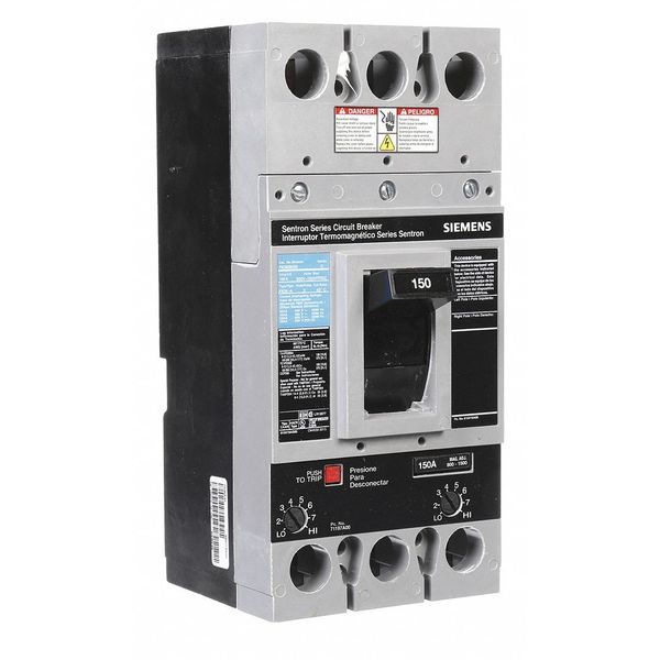 Molded Case Circuit Breaker, 150 A, 600V AC, 2 Pole, Free Standing Mounting Style, FXD6-A Series