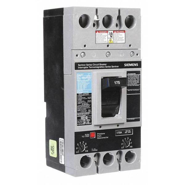 Molded Case Circuit Breaker, 175 A, 600V AC, 2 Pole, Free Standing Mounting Style, FXD6-A Series